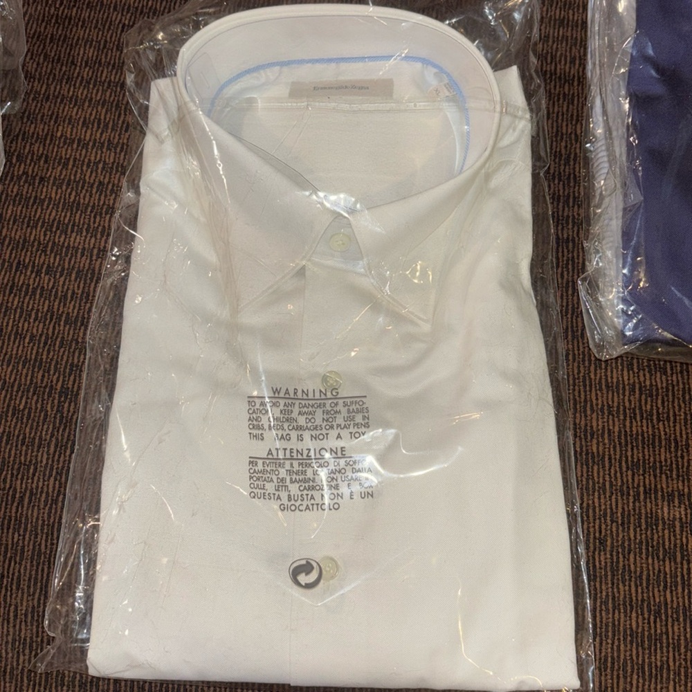 New Ermenegildo Zegna White Button Down Dress Shirt Men’s